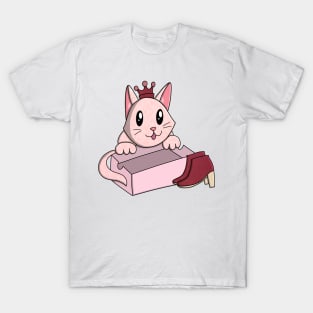 Pink Shoe Box Cat T-Shirt